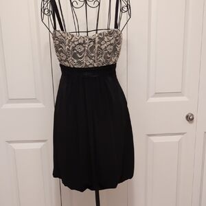 Charlotte Russe Black and Cream Strapless Dress